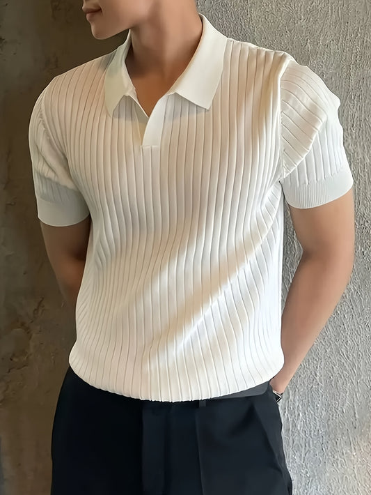 2025 Heren Poloshirt met Korte Mouwen & Klein Gat , Medium Stretch